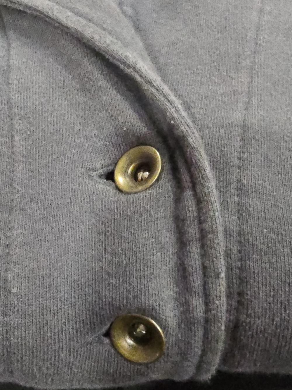 Soft Surroundings Gray Button-Front Distressed Military Jacket Sz M 100% Cotton - Picture 6 of 6